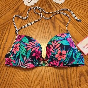 Venice Beach Push Up Bikini Top With Contrast Straps Buckle Closure 32B